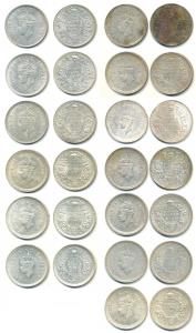 George VI, Half Silver Rupee, All Bombay Mint, 1940, A / I, (Prid 237); 1941, A / I, (Prid
