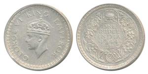George VI, Half Silver Rupee, 1944, Bombay Mint, Mule, Ba / II / diamond, old Ba obverse d