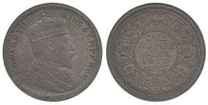 Edward VII, Original Proof Silver Pattern Rupee, 1910, Calcutta Mint, crowned and robed bu
