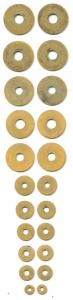 A group of gold rings attributed to the ’Mature Harrappan’ period (c. 2,000-2,500 BC). Rin