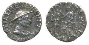Indo-Greeks, Baktria, Antialkidas (c. 130-120 BC), Silver Drachm, 1.91g, obv. diademed and
