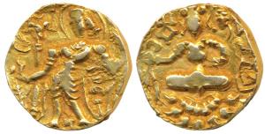 Guptas, Narsimhagupta (518-530 AD), Gold Heavy Dinar, 9.42g, Archer type, king nimbate, st