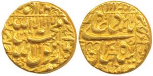 Shah Jahan, Gold Mohur, 10.97g, Multan Mint, mint name off flan, AH 1066/30, nice Kumba ty