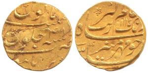 Aurangzeb, (AH 1068-1118, 1658-1707 AD), Gold Mohur, 11.05g, Burhanpur Mint, AH 1115/48 (K