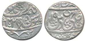 Saadat Ali (AH 1213-1230, 1798-1814 AD), Silver Rupee, 10.67g, Najibabad Mint, vertical fi