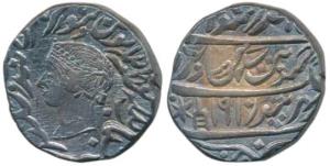 Jaswant Singh (AH 1269-1311, 1853-1893 AD), Silver Rupee, 11.1g, Bharatpur Mint, obv. bust