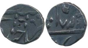 Nasir-ud-Daula (AH 1244-1273, 1829-1857 AD), Silver ¼ Rupee, 2.77g, Farkhanda Bunyad Hyder