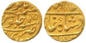 Madhopur Mint pseudo mint-name Sawai Jaipur, Gold Mohur, 10.88g, in the name of Shah Alam 