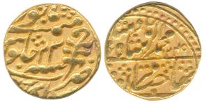 Mughal Issue, Gold Mohur, 10.87g, Sawai Jaipur Mint, in the name of Muhammad Akbar II, AH 