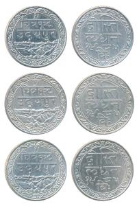 Dosti Landhan Issue, Silver Rupee, Udaipur Mint, VS 1985 (1928 AD). Uncirculated. (3)
