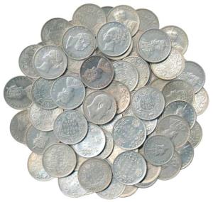 Complete date-wise collection of British India Rupees, Silver 1835 to Cupro Nickel 1947 (e