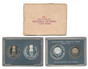 1979 Proof Set, Happy Child Nation’s Pride, set of 2, Rupees 10 and 50. In immaculate cond