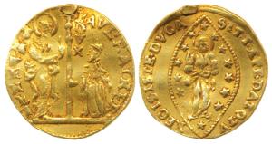 Venice - Italy, Gold Venitian Ducat, Italy, 3.5g, obv. Saint Marco standing right, present