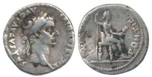 Roman Empire, Tiberius, Silver, 3.7g, Tribute Penny, head of the emperor to right on obv.,
