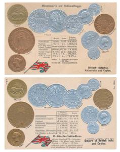 2 different Embossed Postcards with impression of British India (William and Victoria Rupe