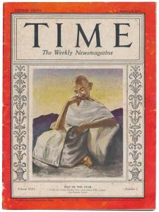 Time Magazine, January 5 1931, Mahatma Gandhi featured on the cover page and caption below