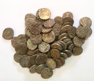 Delhi Raja and Shahi Dynasty, Billon Jital (70), Bull & Horseman type, assorted lot of Mad