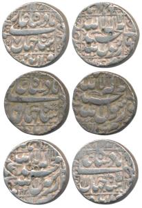 Shah Jahan, Silver Rupee (3), Multan Mint, AH 1043/7, 1045/9 and 1048/11 (KM 235.19). Very