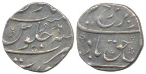 Farrukhsiyar, Silver ½ Rupee, 5.68g, Surat Mint, RY 6 (KM 375.2). Very Fine+.
