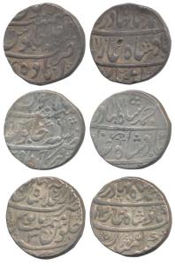 Ahmed Shah Bahadur, Silver Rupee, Farrukhabad Mint, AH 1166/6; Itawa Mint, AH 1161/1; Shah