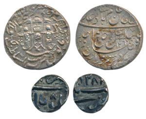 Wajid Ali Shah, Silver Rupee, Mulk Awadh Bait-us-Sultanate Lucknow Mint, AH 1269/6; Bhopal