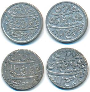 Farukhabad Mint, Silver Rupee, in the name of Shah Alam II, frozen RY 45, plain edge (KM 1