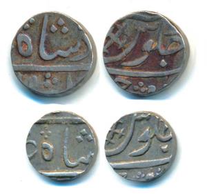 Broach Mint, Silver Rupee and 1/2, with a cross in the seen of julus, since the RY is off 