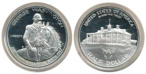 United States of America, 250th Birth Anniversary of Washington, Silver $ ½ (Dollar), 1982