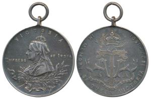 Temperance Medal, Queen Victoria Empress of India, Silver Jubilee head of Victoria on obv.
