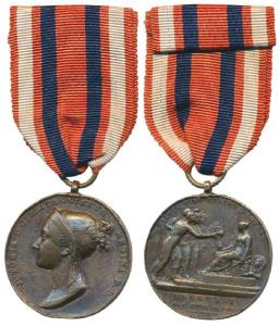 Victoria Coronation, Copper Medal, young bust of Victoria on obv. three ladies symbolic of