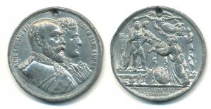 Edward VII, Silver, Coronation Medal, 1902, conjoined busts of the Monarch (in military un