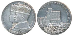 Silver Jubilee Medal of George V and Queen Mary, Silver, Domus Medal, conjoined busts of G