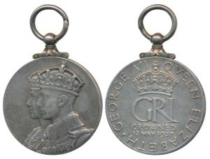 George VI and Queen Elizabeth Coronation, Silver Medal, obv. conjoined bust of George VI a