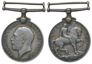 British War Medal, 1914-18, George V, Silver, awarded to 3078 Riffleman Bishan Singh Negi 