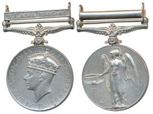 General Service Medal, George VI, Silver, S.E. Asia 1945-46 bar, awarded to 40770 NK Gurdi