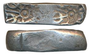Archaic Punch Marked Coinage, attributed to Gandhara Janapada, Silver 5 Shana, 11.30g, Ben