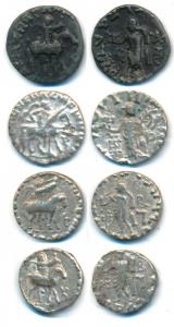 Indo-Scythian, Azes (c. 57-35 BC), Silver Drachm (4), king holding spear mounted on a hors