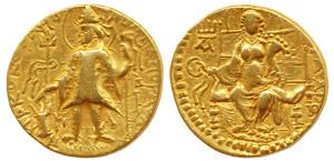 Kushanas, Vashishka (c. 245-266 AD), Gold Dinar, 7.62g, obv. king standing left, holding a