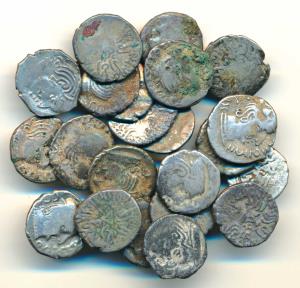 Western Kshatrapas, Silver Drachma (21), various different rulers, bust of the king on obv