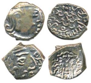 Guptas, Kumaragupta, Silver Drachma (2), bust of the ruler on obv., rev. stylized garuda w
