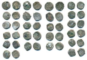 Guptas, Kumaragupta, posthumous Silver Drachms (22), bust of the ruler on obv., stylized g