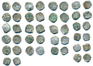 Guptas, Kumaragupta, posthumous Silver Drachma (22), bust of the ruler on obv., stylized g