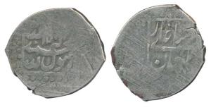 Shah Jahan, Silver Mithqal, Balkh Mint (Album 3017; SNA Tübingen 991). Usual flat areas, F