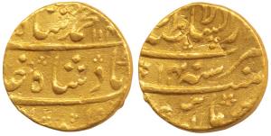 Muhammad Shah, Gold Mohur, 10.93g, Dar us-Sultanate Lahore Mint, AH 114x/14 (KM 438.15). V