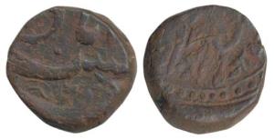 Shah Alam II, Copper Paisa, Hasanabad Mint, AH 1177/4. Very Fine., Rare.