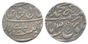 Muhammadabad Banaras Mint, Silver Rupee, in the name of Shah Alam II, RY 13, two symbols t