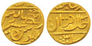 Jankoji Rao (AH 1243-1259, 1827-1843 AD), Gold Mohur, 10.80g, Lashkar Mint, in the name of