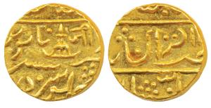 Jayaji Rao (AH 1259-1304, 1843-1886 AD), Gold Mohur, Lashkar Mint, in the name of Muhammad