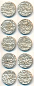 Madho Singh II (AH 1298-1341, 1880-1922 AD), Silver Rupee (5), RY 11, 12, 14, 17 and 33 (K
