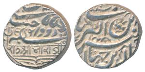 Bharmalji I (VS 1642-1688, 1586-1632 AD), Silver Kori, 4.66 g, with the name of the Empero